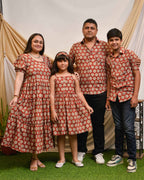 Rosy Vine Tiered Dress Family Set