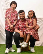 Maroon Lily Frill Father Kid Twining
