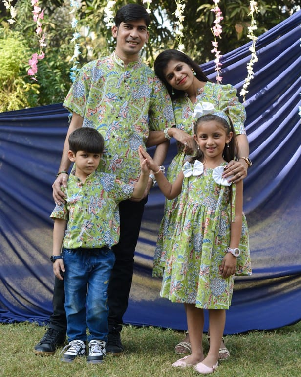 Mint Green Starry Short Family Set