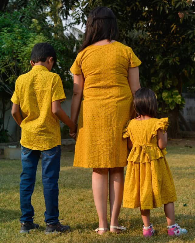 Sunbeam Yellow Short Mom Kid Twinning