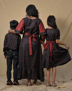 Black Diverting Threads Mom Kid Twinning