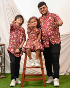 Maroon Lily Frill Father Kid Twining