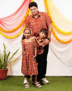 Fish Red Print Father Kid Twining
