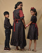 Black Diverting Threads Mom Kid Twinning