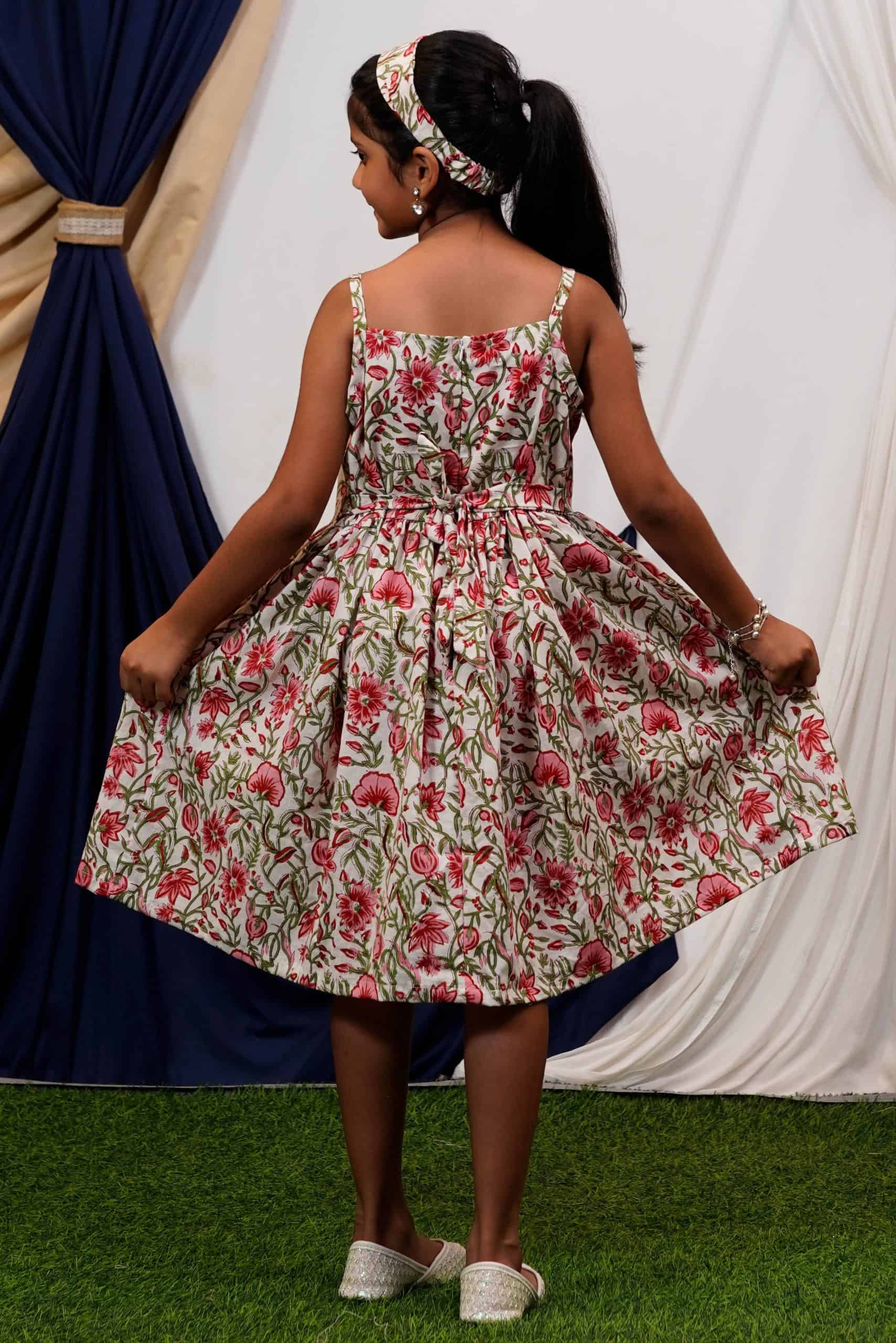 Pink Floral Kids Dress