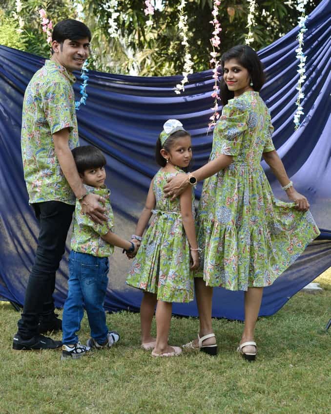 Mint Green Starry Short Family Set