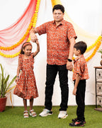 Fish Red Print Father Kid Twining