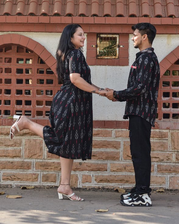 Black Ikat Trench Couple