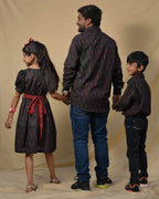 Black Diverting Threads Father Kid Twining