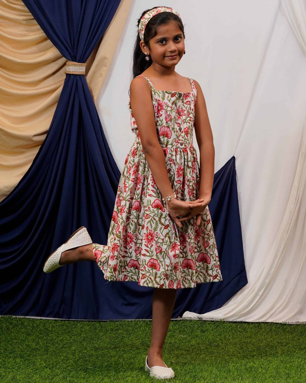 Pink Floral Kids Dress