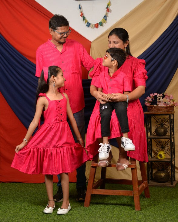 Starry Hot Pink Short Family Set