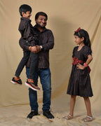 Black Diverting Threads Father Kid Twining