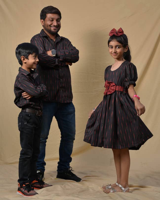 Black Diverting Threads Father Kid Twining