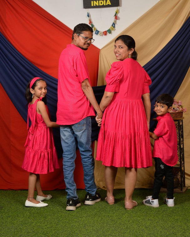 Starry Hot Pink Short Family Set