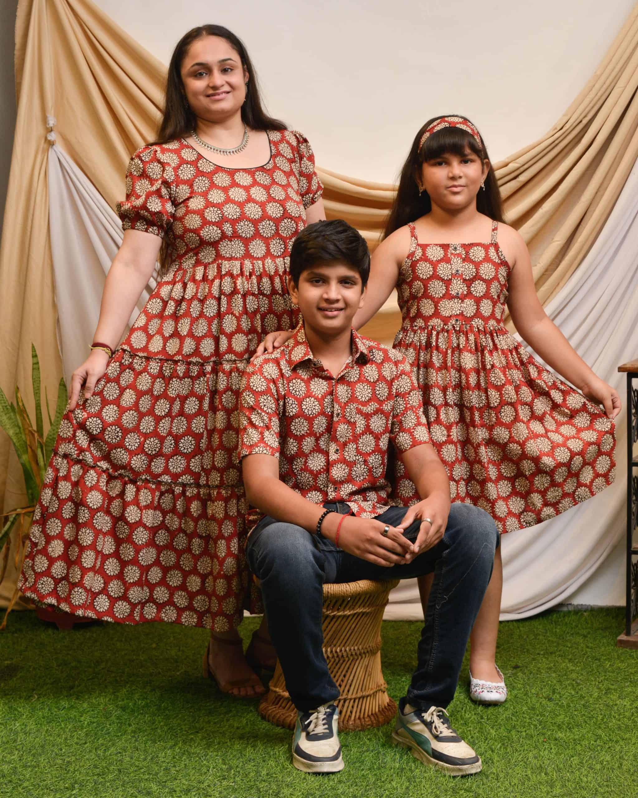 Rosy Vine Tiered Mother Kids Twinning