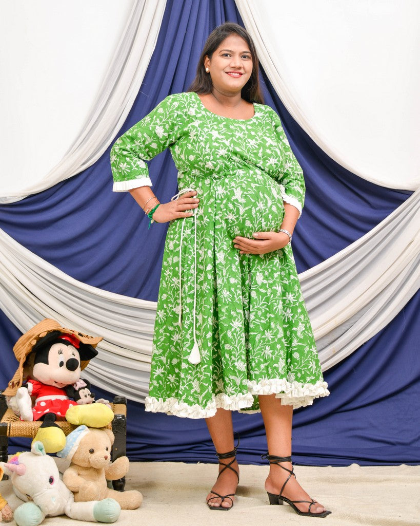 Emerald Green Nursing Dress