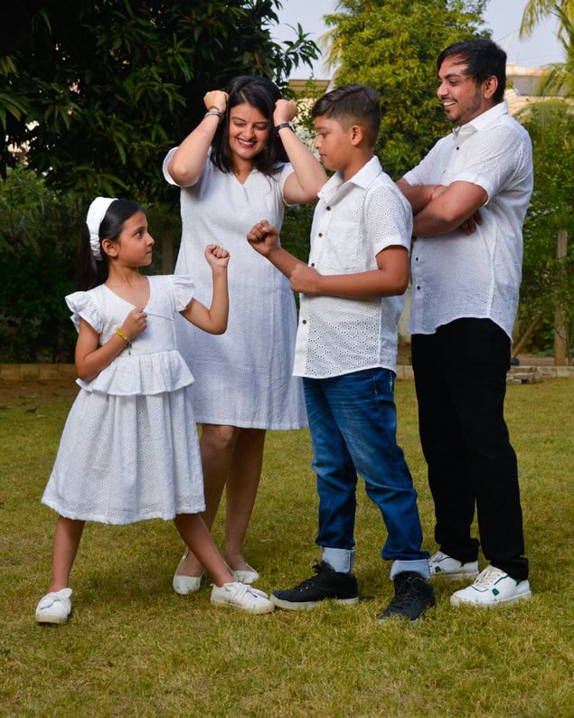 White Cutwork Short Family