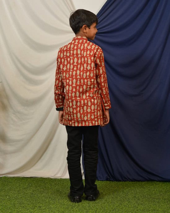 Red Fish Kids Long Kurta