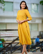 Sunbeam Yellow Cutwork Dress