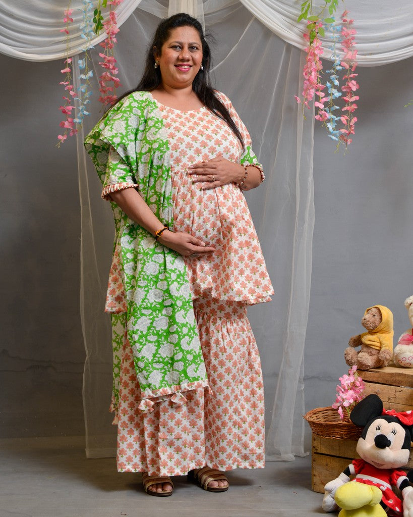 Swan White Sharara Maternity Set