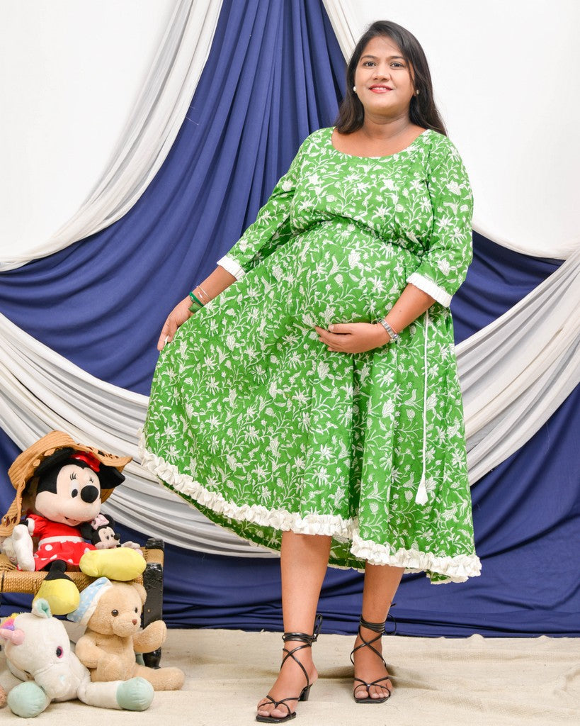 Emerald Green Nursing Dress
