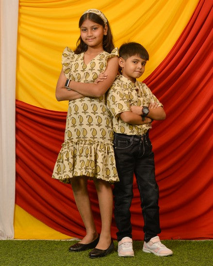 Green Mango Long Frill Family Set