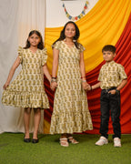 Green Mango Long Frill Mother Kids Twinning