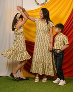 Green Mango Long Frill Mother Kids Twinning