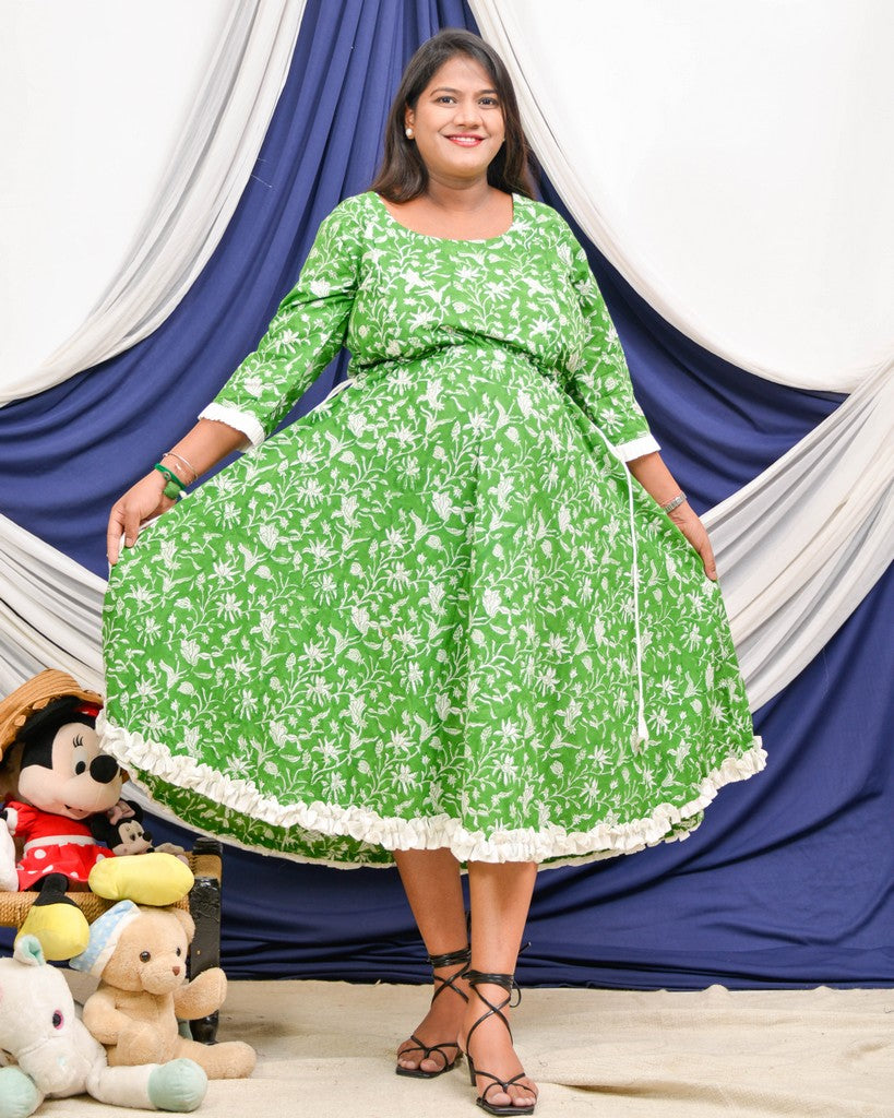 Emerald Green Nursing Dress