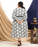 Zebra Print Midi Plus Size Dress