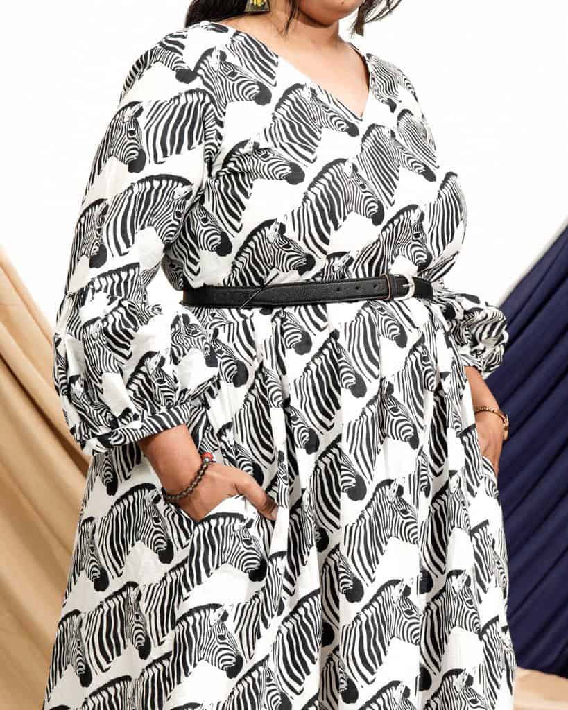 Zebra Print Midi Plus Size Dress