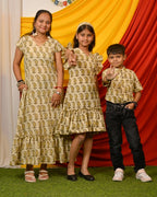 Green Mango Long Frill Mother Kids Twinning