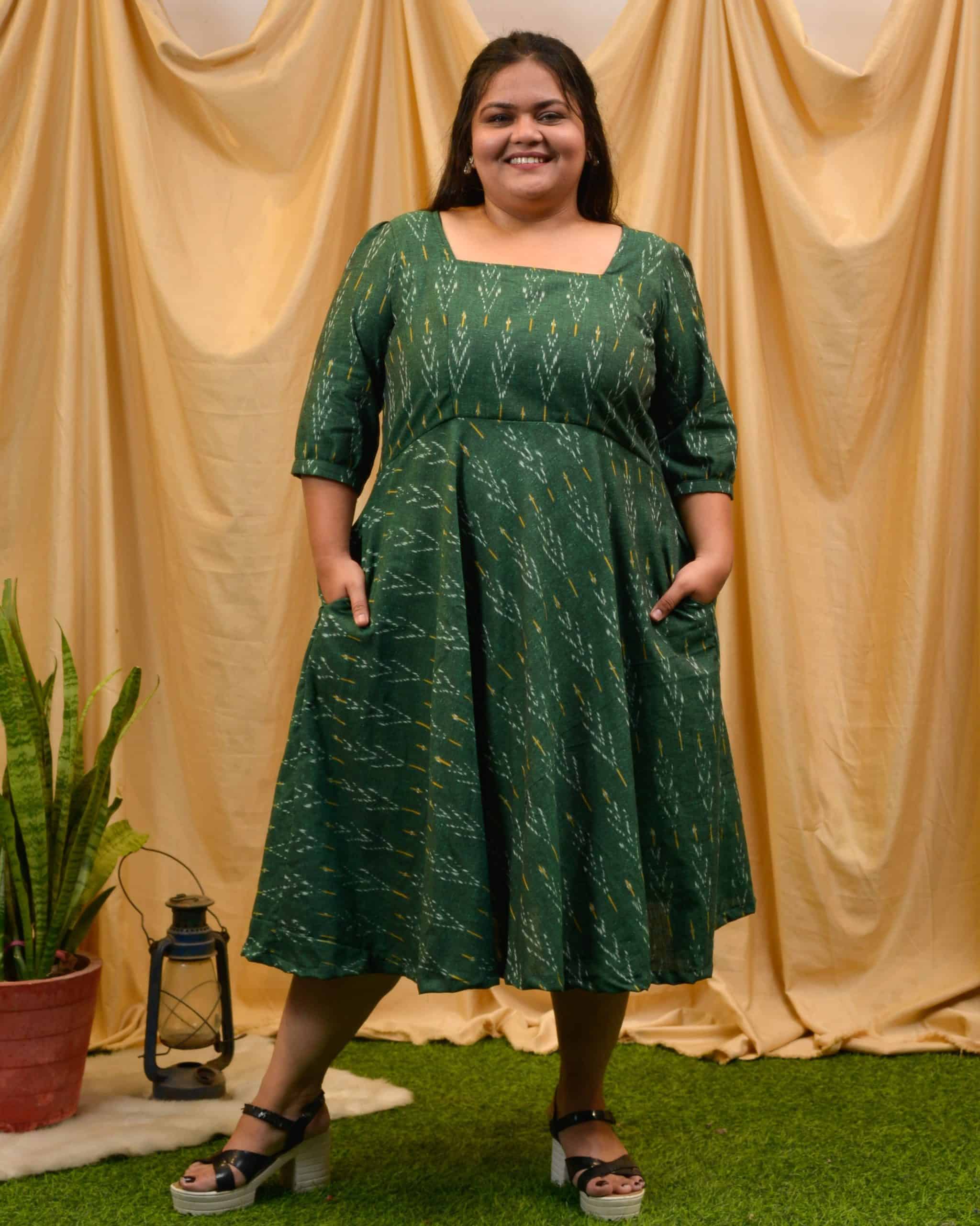 Fern Green Ikat Plus Size Dress Main image