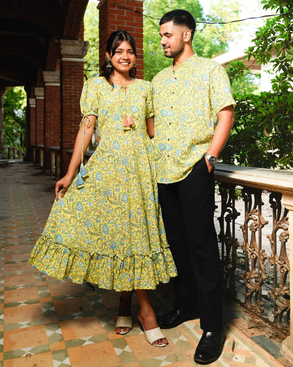 Tangy Lemon Frill Couple Set