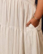 Starry White Long Nursing Dress