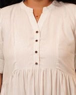 Starry White Long Nursing Dress