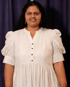 Starry White Long Nursing Dress