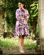 Purple Lisa Frill Collared Dress