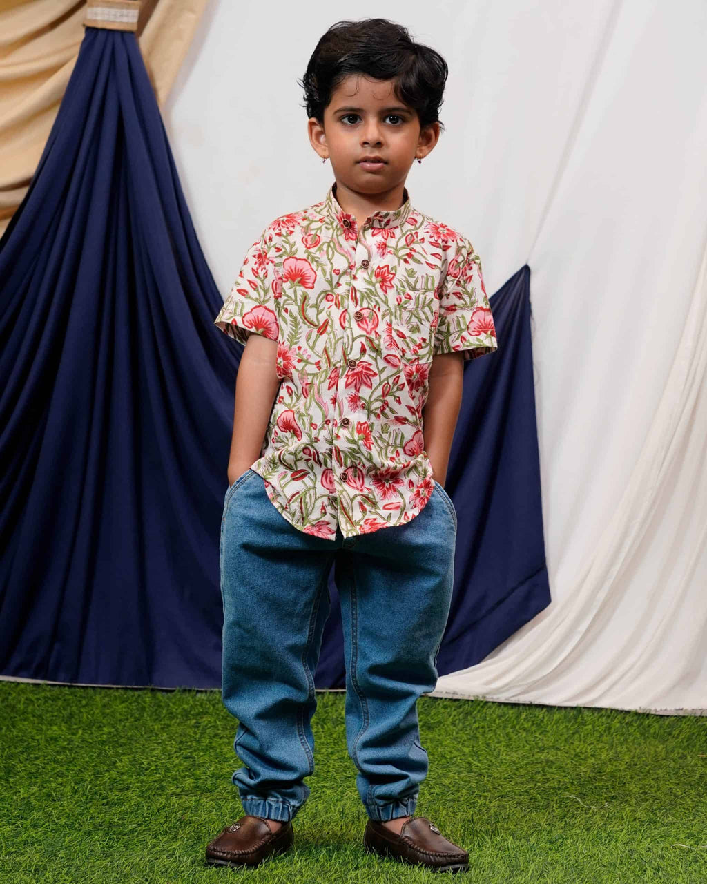 Pink Floral Kids Shirt