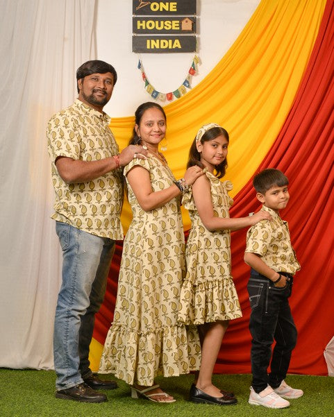 Green Mango Long Frill Family Set