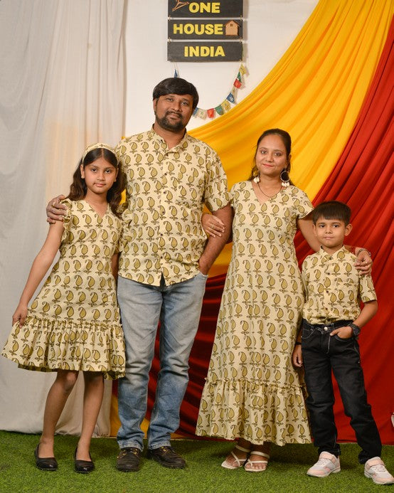 Green Mango Long Frill Family Set