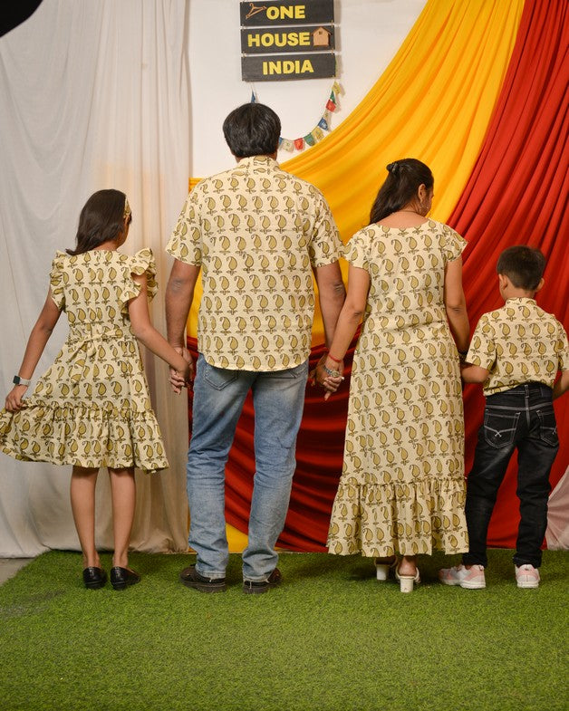 Green Mango Long Frill Family Set