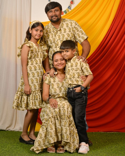 Green Mango Long Frill Family Set