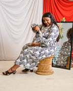 Zebra Print Midi Maternity Dress