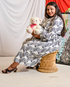 Zebra Print Midi Maternity Dress