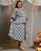 Indigo floral Maternity Dress
