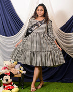Ikat Checkered Maternity Dress