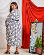 Zebra Print Midi Maternity Dress
