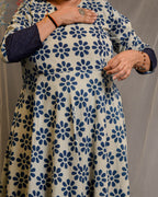 Indigo floral Maternity Dress