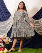 Ikat Checkered Maternity Dress